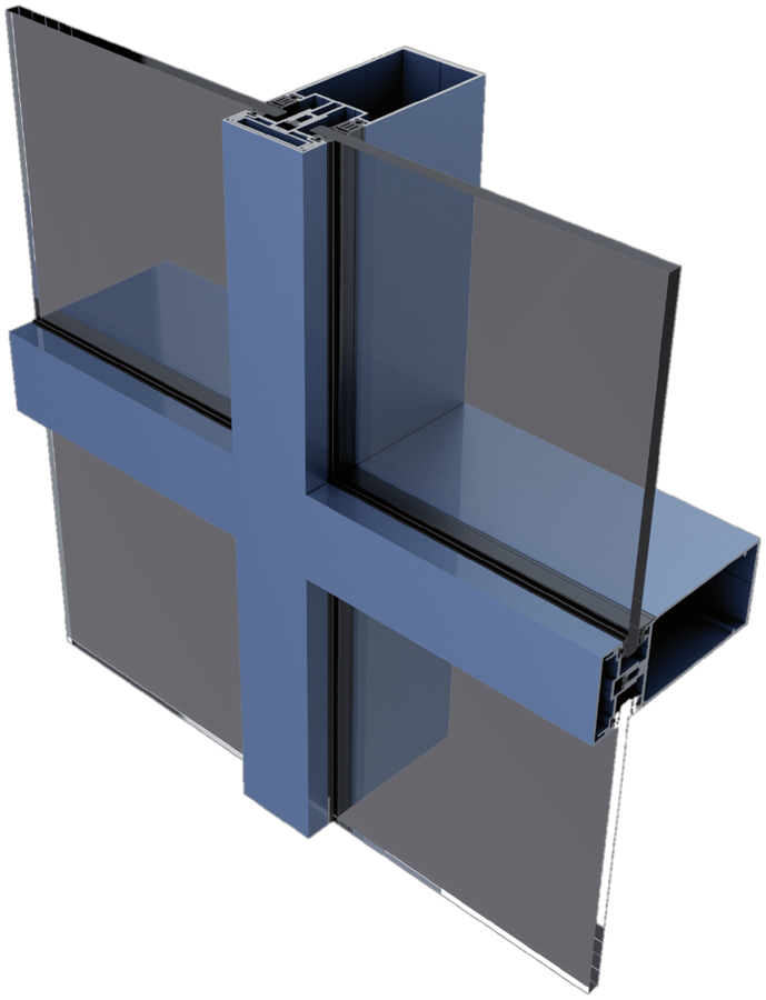 Render técnico do sistema Ecogrid — Cruzamento da malha vertical e horizontal